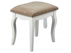 LPD Brittany Grey and White Upholstered Fabric Dressing Table Stool (Assembled)