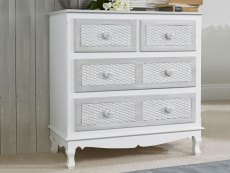 LPD Brittany Grey and White 2+2 Drawer Chest of Drawers (Assembled)