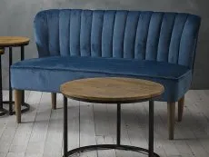 LPD LPD Bella Midnight Blue Velvet Fabric 2 Seater Sofa