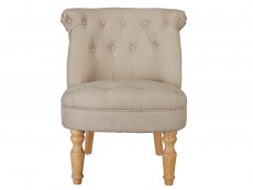 LPD Charlotte Beige Linen Upholstered Fabric Accent Chair