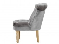 LPD Charlotte Silver Velvet Upholstered Fabric Accent Chair