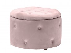 LPD LPD Cleo Pink Upholstered Fabric Ottoman Storage Pouffe
