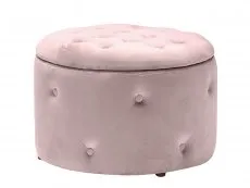LPD LPD Cleo Pink Fabric Ottoman Storage Pouffe
