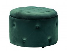 LPD Cleo Teal Upholstered Fabric Ottoman Storage Pouffe