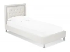LPD LPD Crystalle 3ft Single White Faux Leather Bed Frame