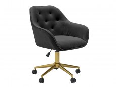 LPD LPD Darwin Black Velvet Upholstered Fabric Office Chair (Flat Packed)