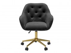 LPD Darwin Black Velvet Upholstered Fabric Office Chair (Flat Packed)