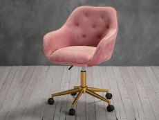 LPD Darwin Pink Velvet Upholstered Fabric Office Chair (Flat Packed)