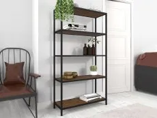 LPD LPD Ealing Black and Rustic Pine 5 Tier Bookcase