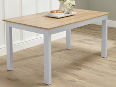 LPD LPD Cotswold 150cm Grey and Oak Dining Table (Flat Packed)