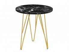 LPD Fusion Black Marble and Gold Lamp Table (Flat Packed)