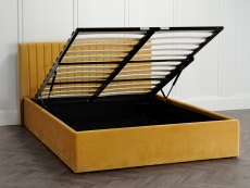 LPD LPD Berlin 5ft Kingsize Mustard Velvet Upholstered Fabric Ottoman Bed Frame