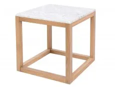 LPD LPD Harlow White Marble and Oak Lamp Table