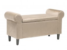 LPD LPD Highgrove Beige Velvet Upholstered Ottoman Storage Bench (Flat Packed)