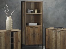 LPD LPD Hoxton Rustic 2 Door Display Cabinet (Flat Packed)