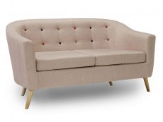 LPD LPD Hudson Beige Linen Upholstered 2 Seater Sofa
