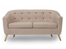 LPD LPD Hudson Beige Linen Upholstered 2 Seater Sofa