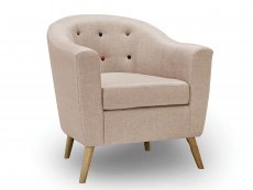 LPD LPD Hudson Beige Linen Upholstered Fabric Tub Chair