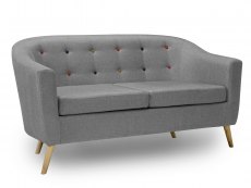 LPD LPD Hudson Grey Linen 2 Upholstered 2 Seater Sofa