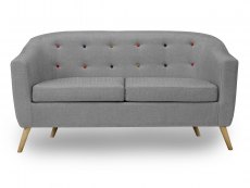 LPD LPD Hudson Grey Linen 2 Upholstered 2 Seater Sofa