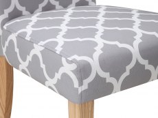LPD LPD Hugo Set of 2 Grey Patterned Upholstered Dining Chair