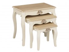 LPD LPD Juliette Cream and Oak Nest of 3 Tables (Assembled)