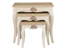 LPD LPD Juliette Cream and Oak Nest of 3 Tables (Assembled)