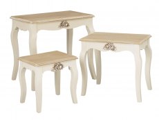 LPD LPD Juliette Cream and Oak Nest of 3 Tables (Assembled)