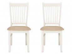 LPD LPD Juliette Set of 2 Cream and Oak Dining Chairs