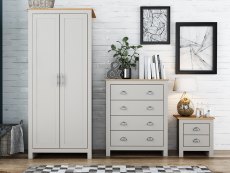 LPD LPD Lancaster Grey and Oak 3 Piece Bedroom Furniture Package (Flat Packed)