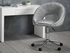 LPD LPD Skylar Grey Velvet Fabric Office Chair