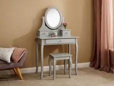 GFW GFW Grace Grey LED Dressing Table and Stool (Flat Packed)