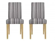 LPD LPD Lorenzo Set of 2 Striped Dining Chairs