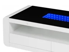 LPD LPD Matrix White High Gloss 2 Drawer Coffee Table with LED (Flat Packed)