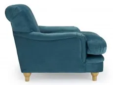 LPD Plumpton Peacock Blue Velvet Fabric Chair