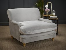 LPD LPD Plumpton Grey Velvet Upholstered Fabric Chair