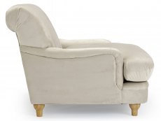 LPD Plumpton Beige Velvet Upholstered Fabric Chair