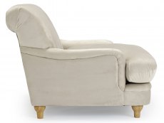 LPD LPD Plumpton Beige Velvet Upholstered Fabric Chair
