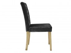 LPD LPD Paris Set of 2 Black Velvet Dining Chairs