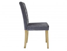 LPD LPD Paris Set of 2 Silver Velvet Dining Chairs