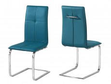 LPD LPD Opus Set of 2 Teal Faux Leather Dining Chairs