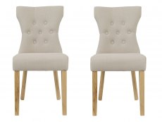 LPD LPD Naples Set of 2 Champagne Velvet Fabric Dining Chairs