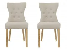 LPD LPD Naples Set of 2 Champagne Velvet Fabric Dining Chairs