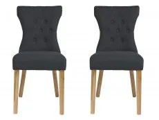LPD LPD Naples Set of 2 Grey Linen Fabric Dining Chairs
