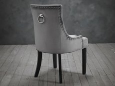 LPD Morgan Set of 2 Grey  Velvet Fabric Dining Chairs