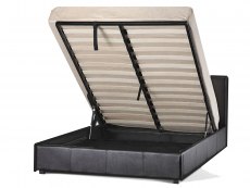 LPD LPD Prado 4ft Small Double Black Upholstered Faux Leather Ottoman Bed Frame