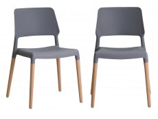 LPD Riva Set of 2 Grey Dining Chairs