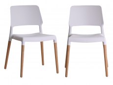 LPD LPD Riva Set of 2 White Dining Chairs