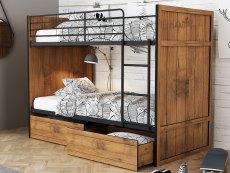 LPD LPD Rocco 3ft Rustic Oak Bunk Bed Frame