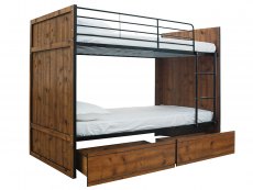 LPD LPD Rocco 3ft Rustic Oak Bunk Bed Frame
